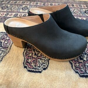 Dansko Black Suede Mules